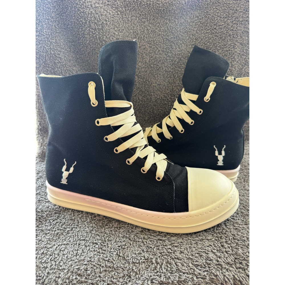 Rick Owens DRKSHDW Ramones High Top Canvas Sneakers EU size 48